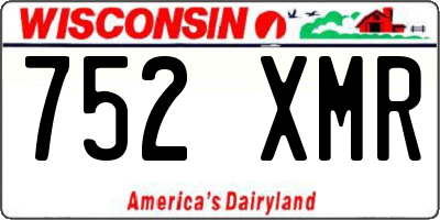 WI license plate 752XMR