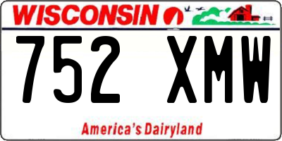WI license plate 752XMW