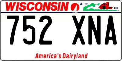 WI license plate 752XNA
