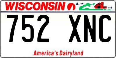 WI license plate 752XNC