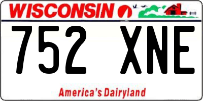 WI license plate 752XNE