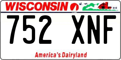WI license plate 752XNF