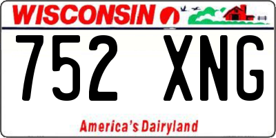 WI license plate 752XNG