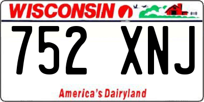 WI license plate 752XNJ
