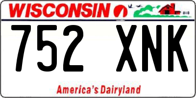WI license plate 752XNK