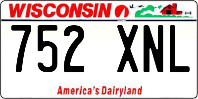 WI license plate 752XNL