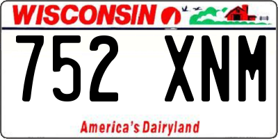 WI license plate 752XNM