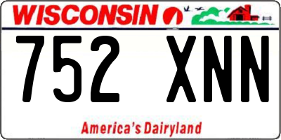 WI license plate 752XNN