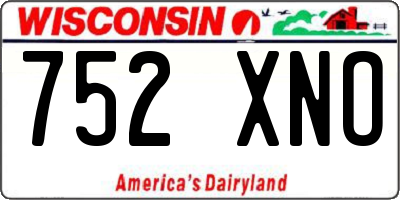 WI license plate 752XNO
