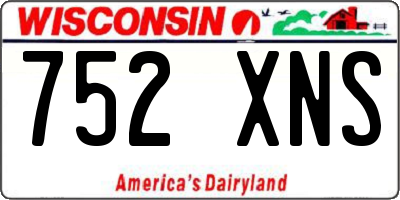 WI license plate 752XNS
