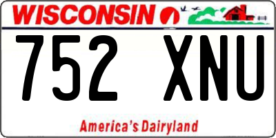 WI license plate 752XNU