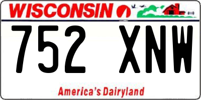 WI license plate 752XNW