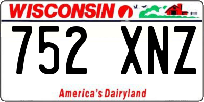 WI license plate 752XNZ