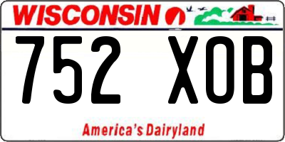 WI license plate 752XOB