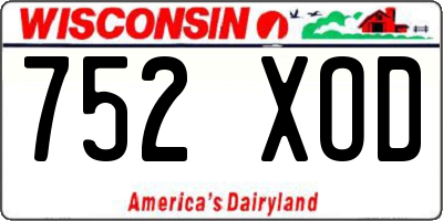 WI license plate 752XOD