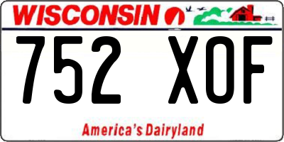 WI license plate 752XOF