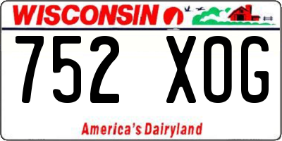 WI license plate 752XOG