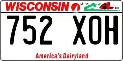 WI license plate 752XOH