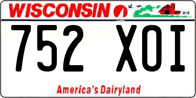 WI license plate 752XOI