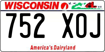 WI license plate 752XOJ
