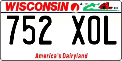 WI license plate 752XOL
