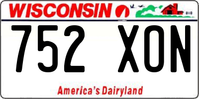 WI license plate 752XON