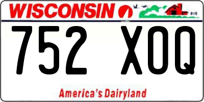 WI license plate 752XOQ