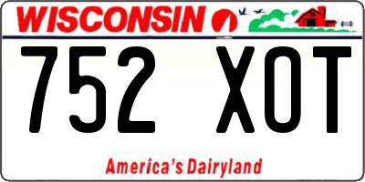 WI license plate 752XOT