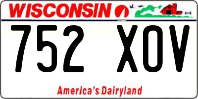 WI license plate 752XOV
