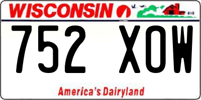 WI license plate 752XOW