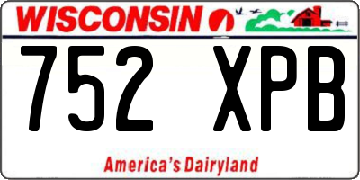 WI license plate 752XPB