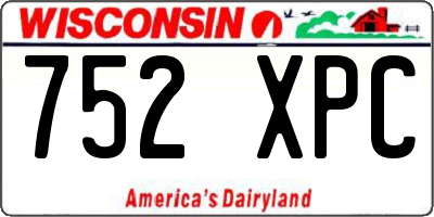 WI license plate 752XPC