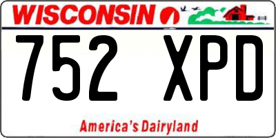 WI license plate 752XPD