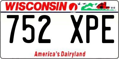 WI license plate 752XPE