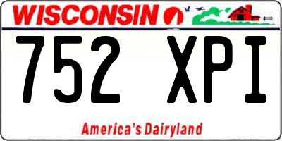 WI license plate 752XPI