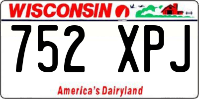WI license plate 752XPJ