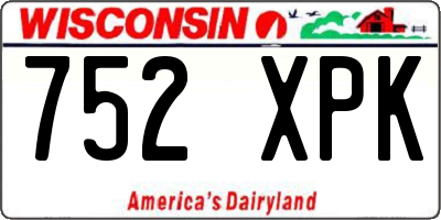 WI license plate 752XPK