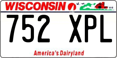 WI license plate 752XPL