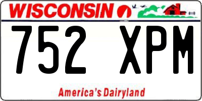 WI license plate 752XPM