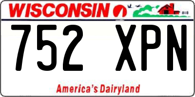 WI license plate 752XPN