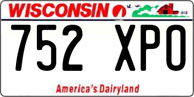 WI license plate 752XPO