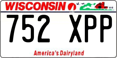 WI license plate 752XPP