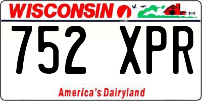 WI license plate 752XPR