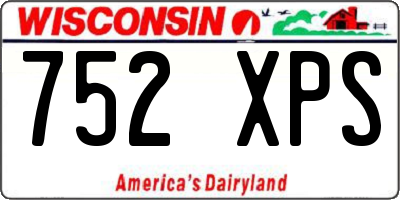 WI license plate 752XPS