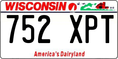 WI license plate 752XPT