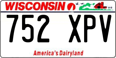 WI license plate 752XPV