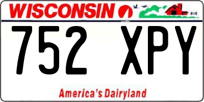 WI license plate 752XPY