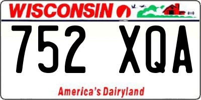 WI license plate 752XQA