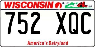 WI license plate 752XQC