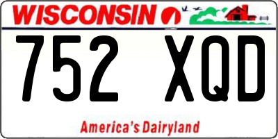 WI license plate 752XQD